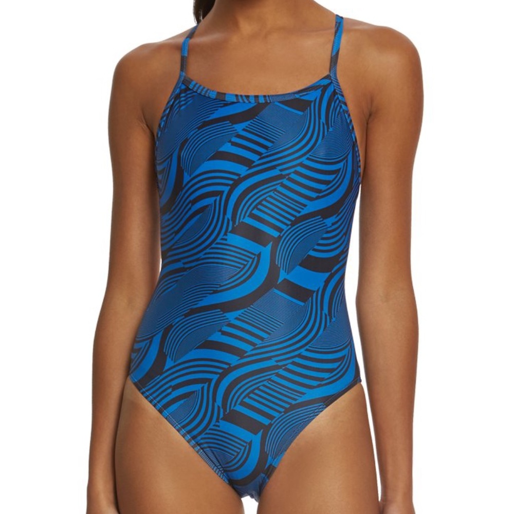 EUC iSwim Swirl Thin Strap One Piece Swimsuit 34